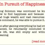 In Pursuit of Happiness